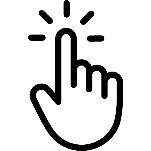 Un dibujo de una mano clickando en algo