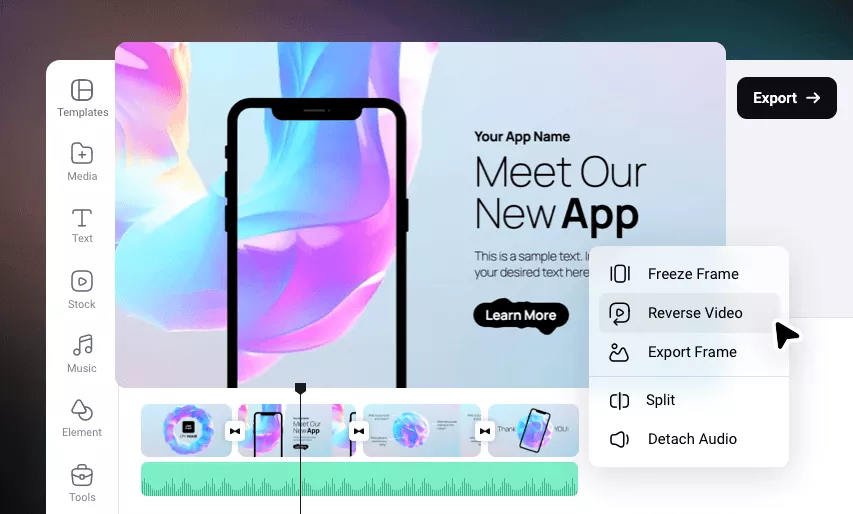 FlexClip online video editor interface
