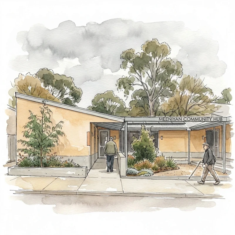 Commercial illustration of a beautiful hempcrete hemp blocks building in Gippsland VIC