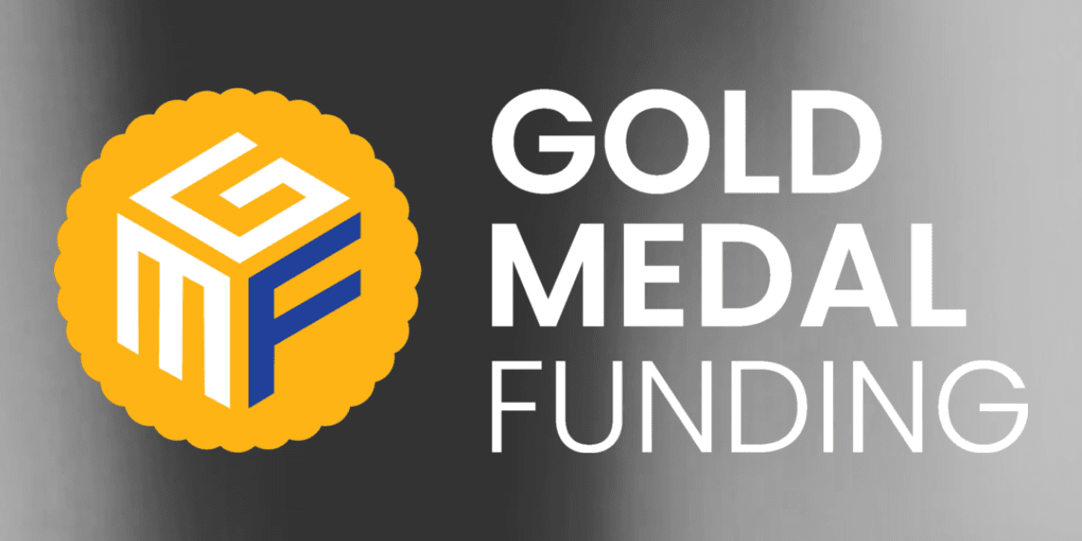 Gold Medal Funding logo featuring a yellow circle with GMF initials in white and blue, representing trust and alternative lending.