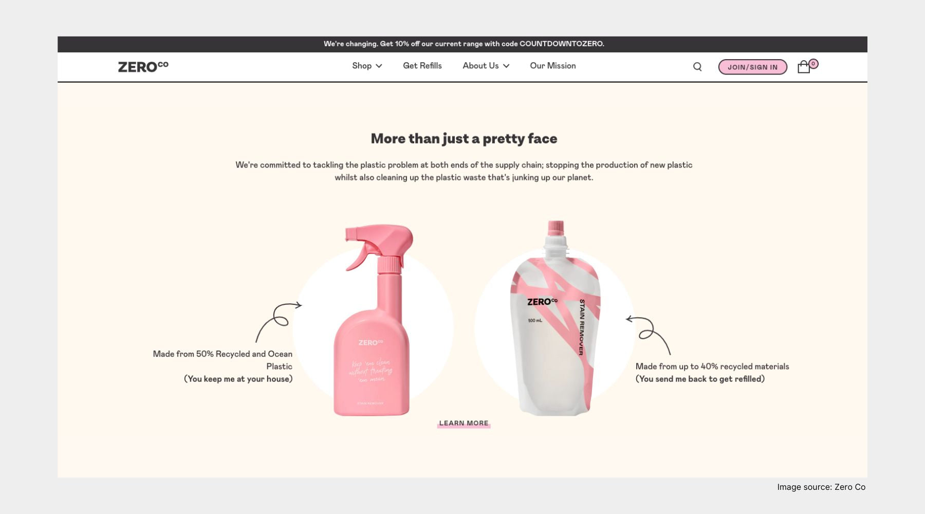 Zero Co - product range