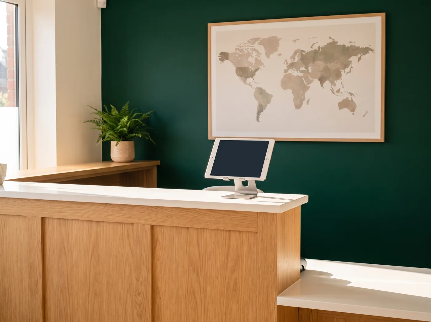 The reception area inside Burntwood Clinic at Chasetown Pharmacy