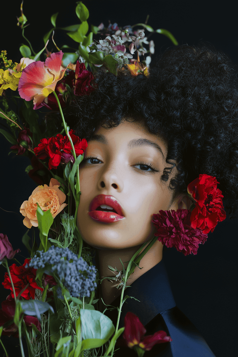 person with blue and black hair