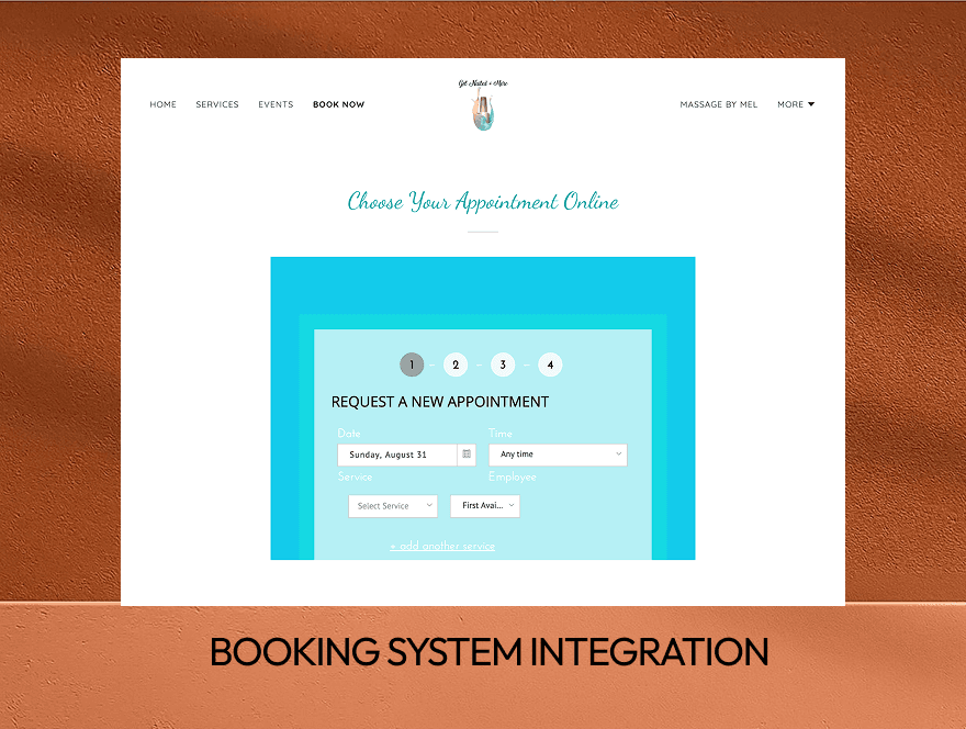 Booking system screenshot