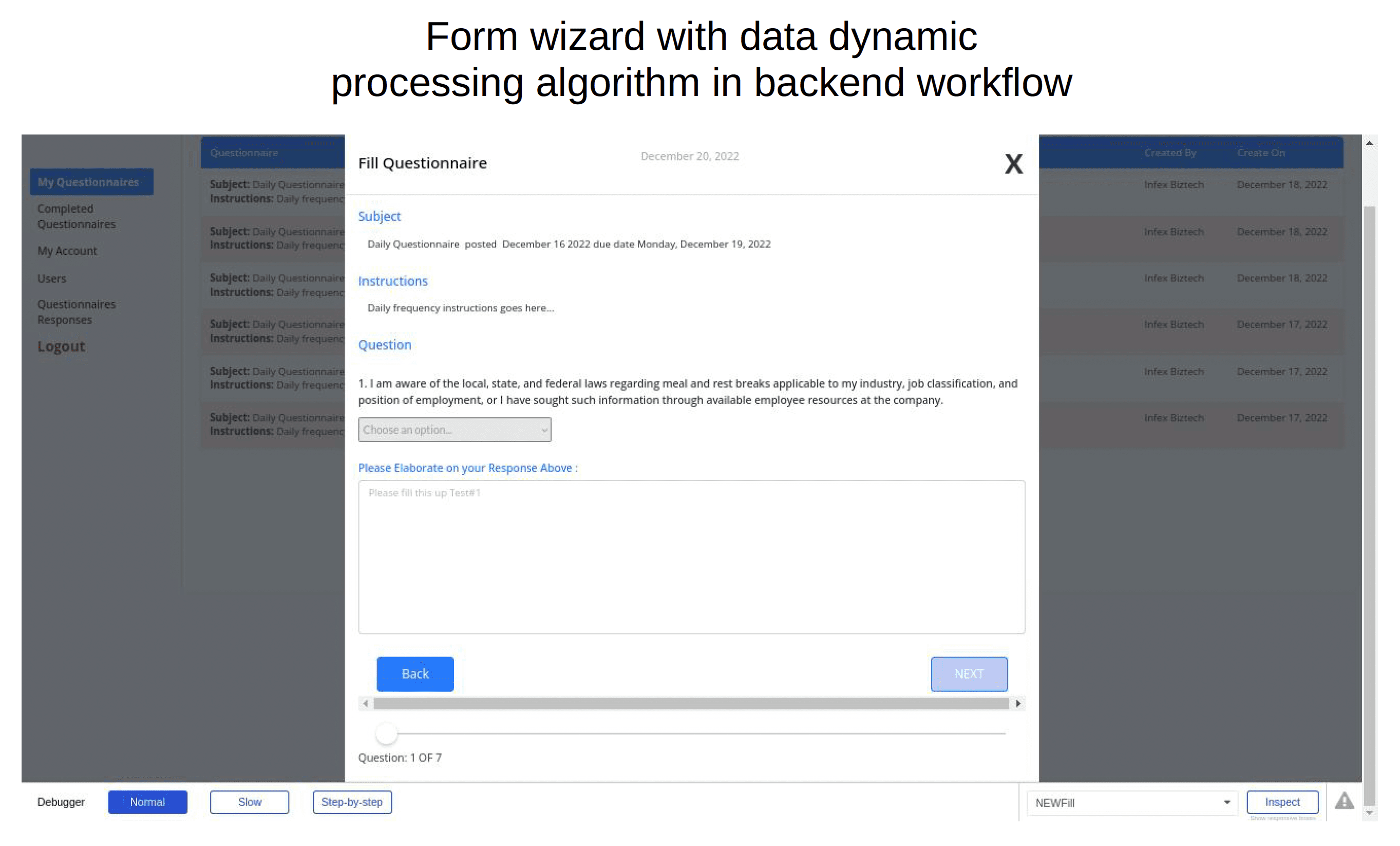 Dynamic data processing algorithm