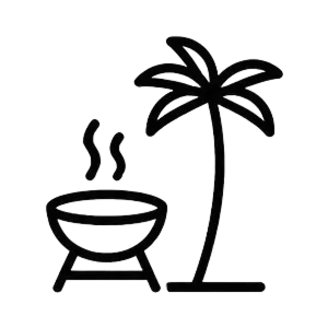 beach bbq line icon