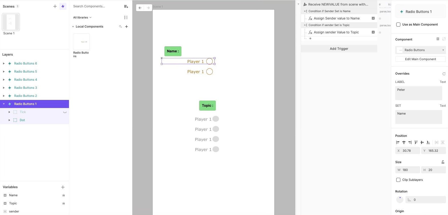 Build the button sets