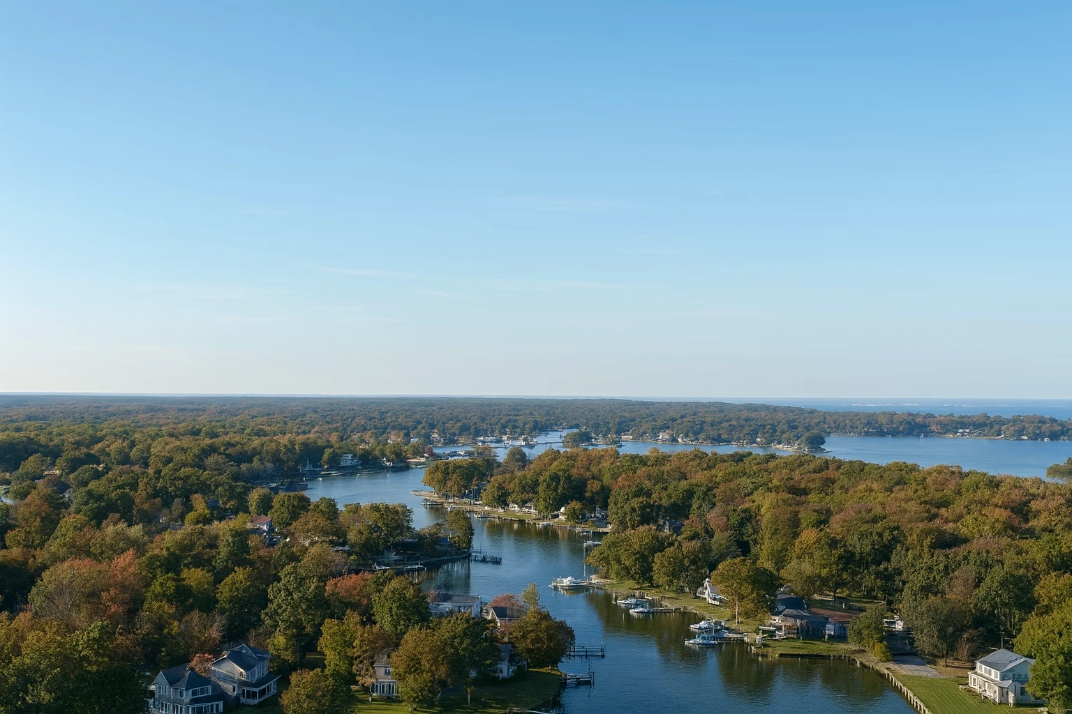 Homes along Severn River in Arnold, MD