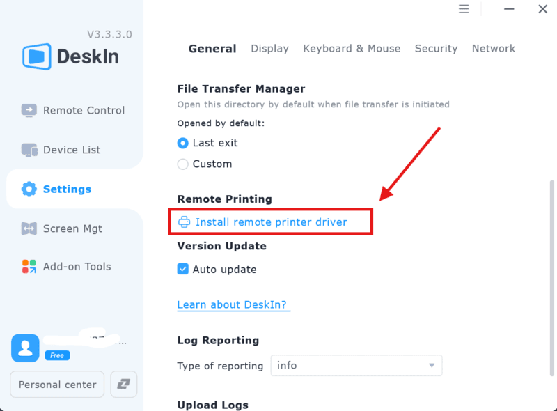 Install the Remote Printer Driver