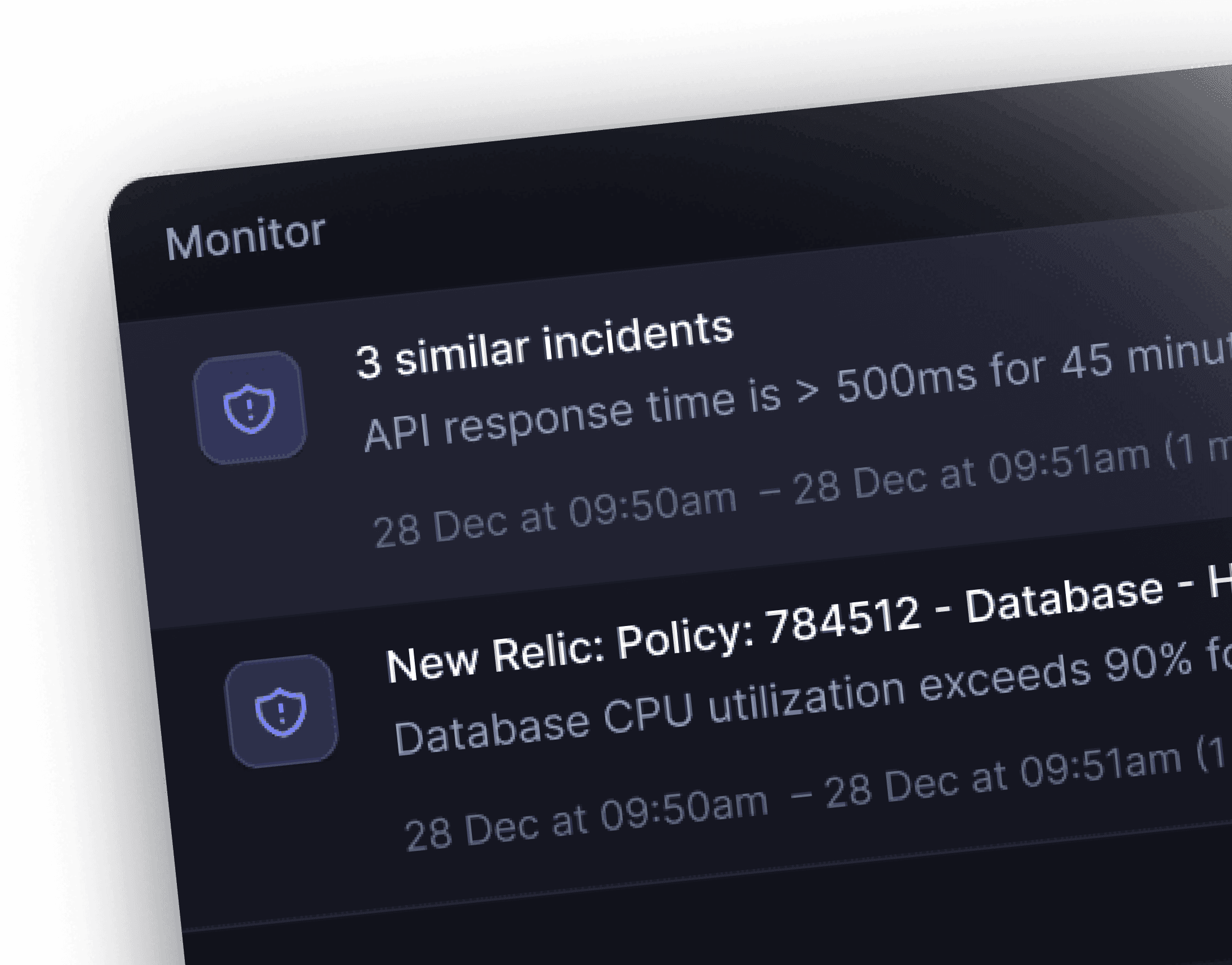 Incident monitoring dashboard