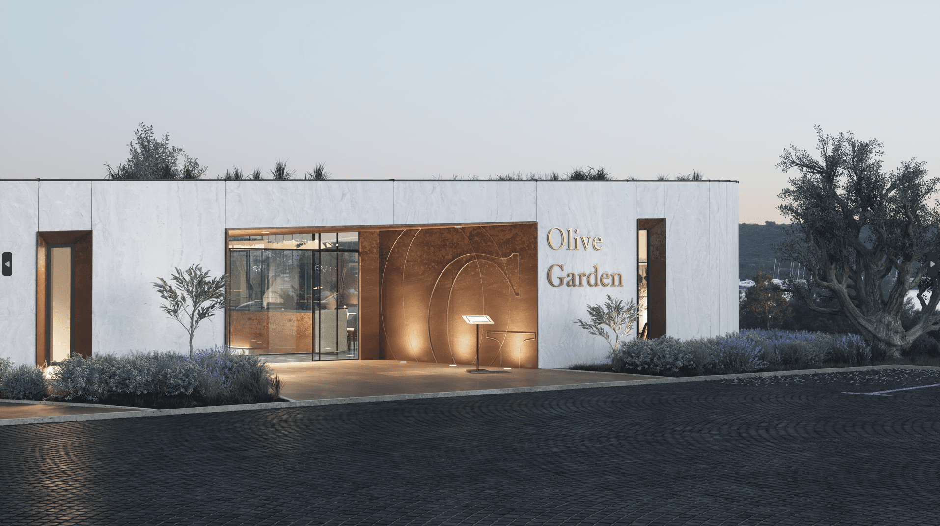 Ulaz u restoran Olive Garden, Banjole - Vizualizacija eksterijera