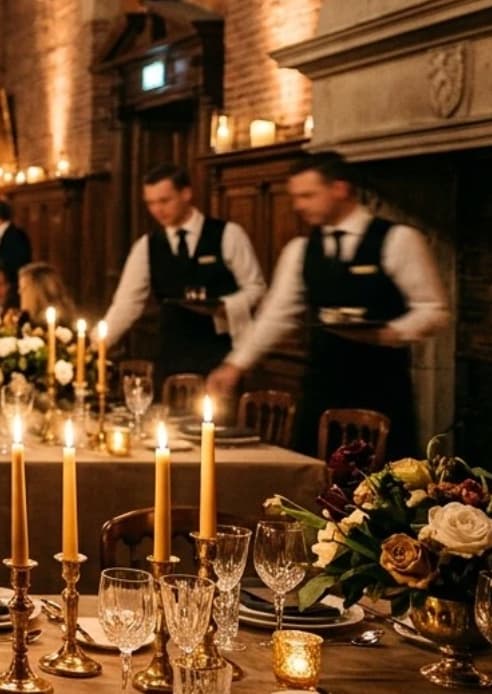 Professionele bediening tijdens luxe gala diner voor personeel in Amsterdam