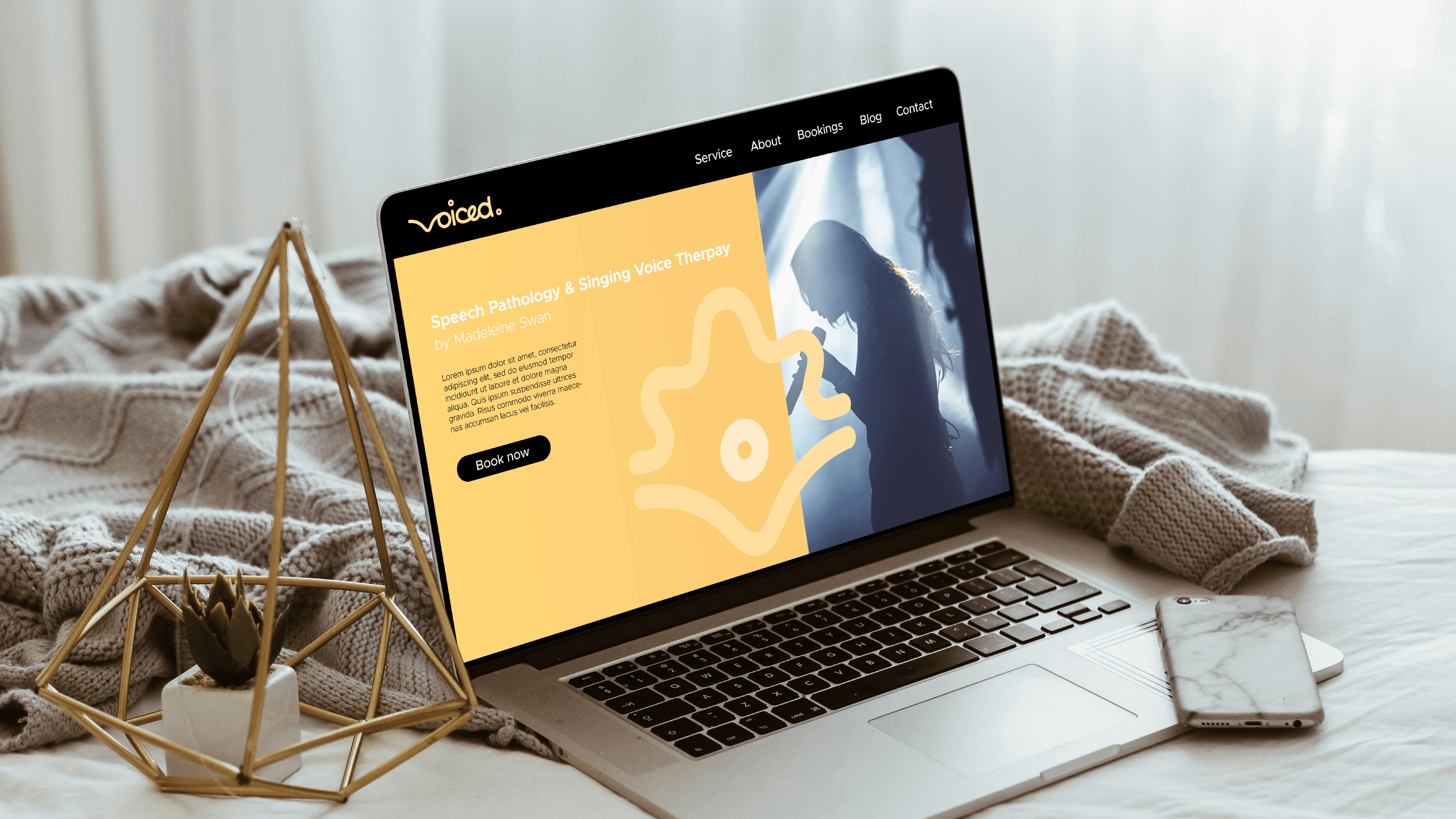 voiced branding on laptop