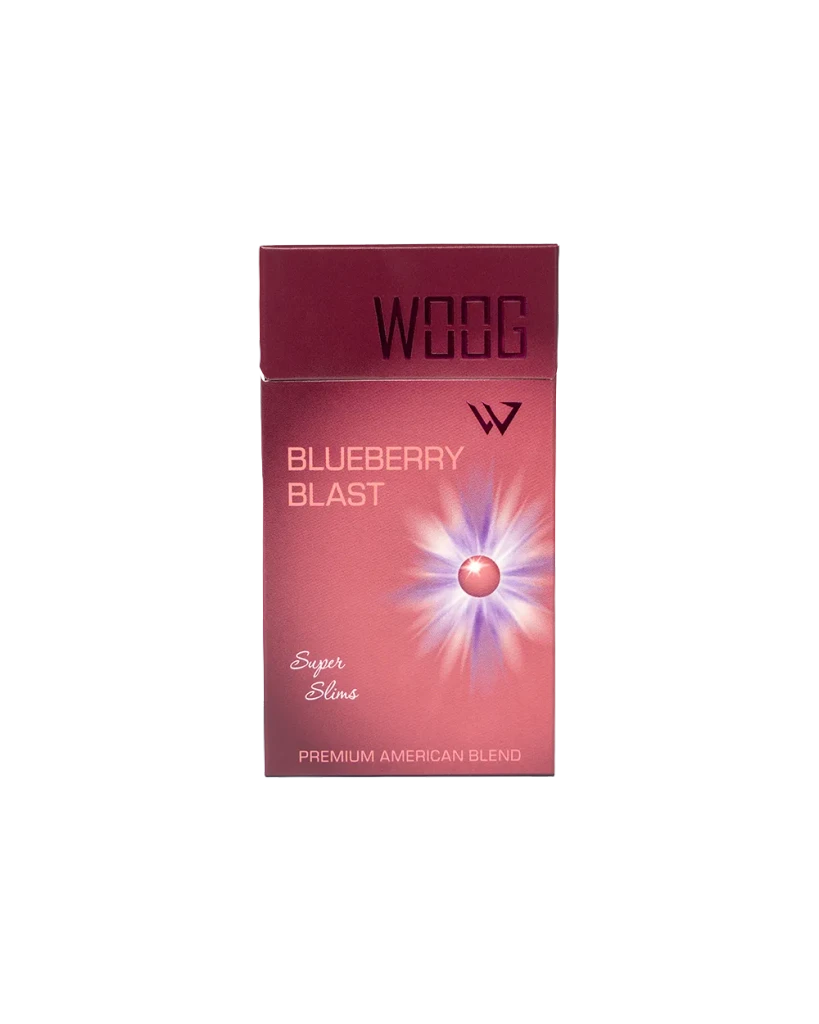 Woog blueberry blast cigarette pack.