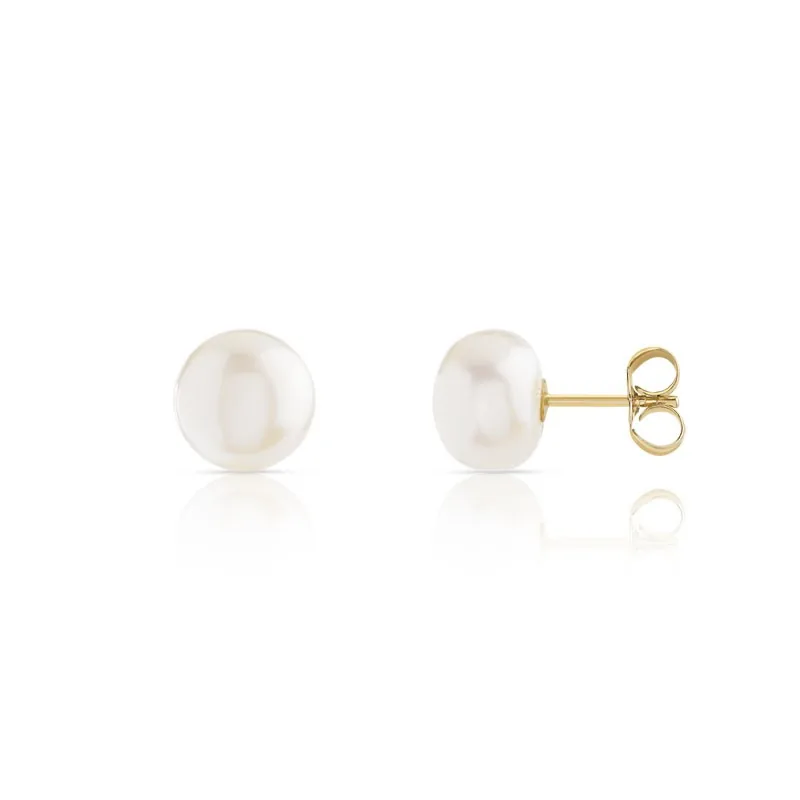 Boucles d'oreilles en or jaune 375 sertie de perles