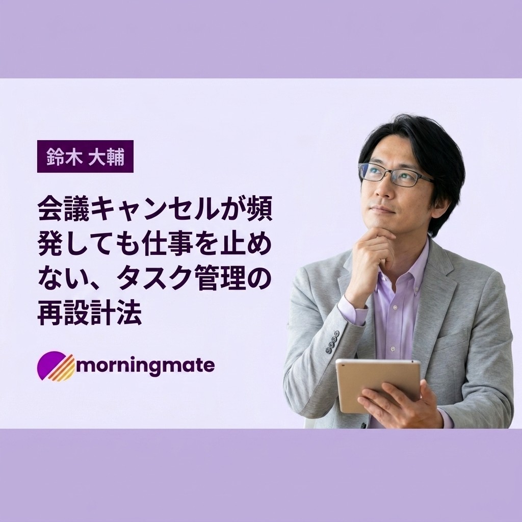 会議キャンセルが頻発しても仕事を止めない、タスク管理の再設計法