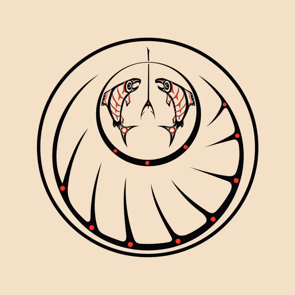 Ch’íyáqtel First Nation brand illustration and custom visual artwork