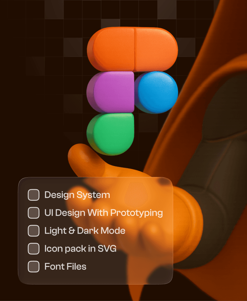 Mascot hand carrying figma 3d illustration