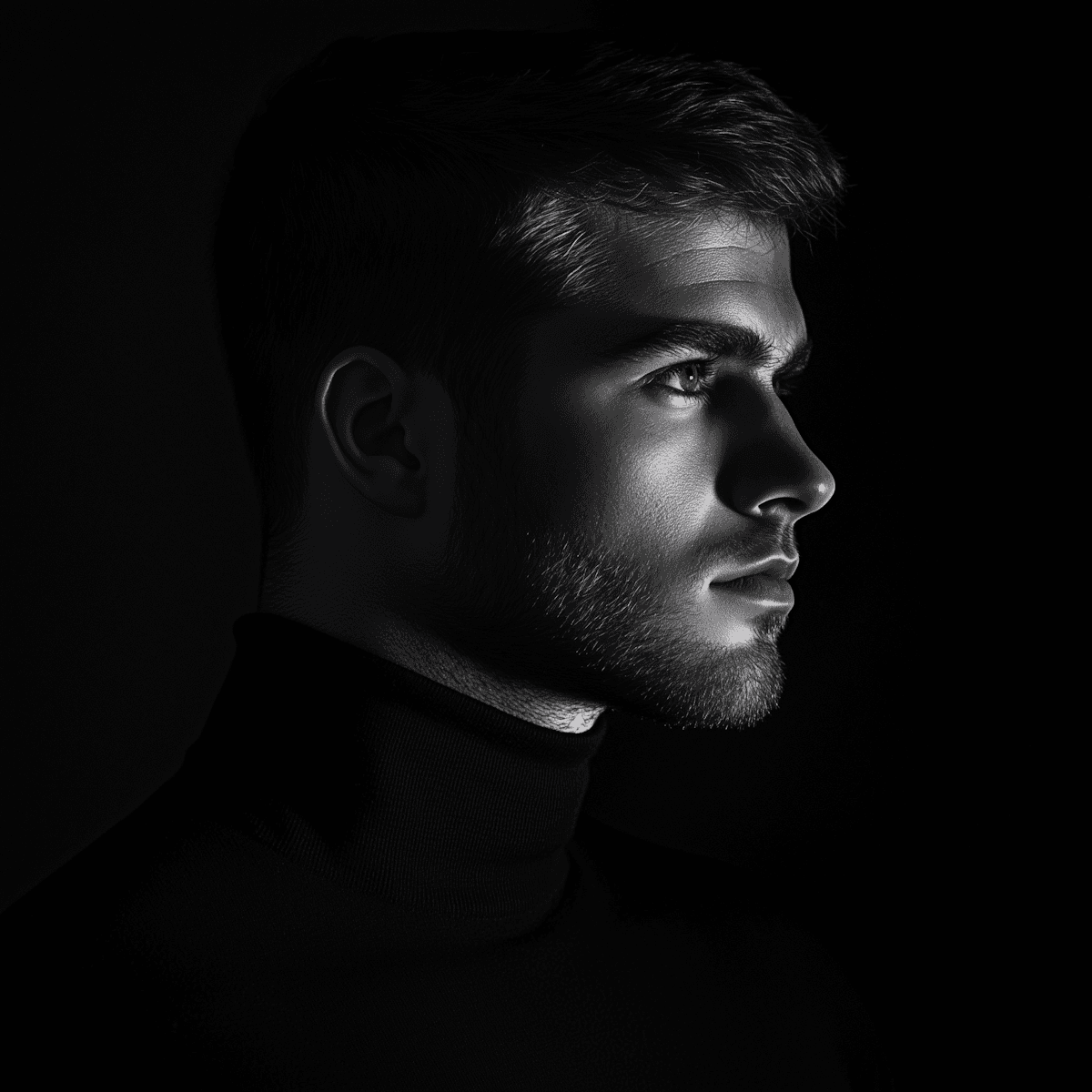 Closeup of a Man's Face to give it a premium studio Feel