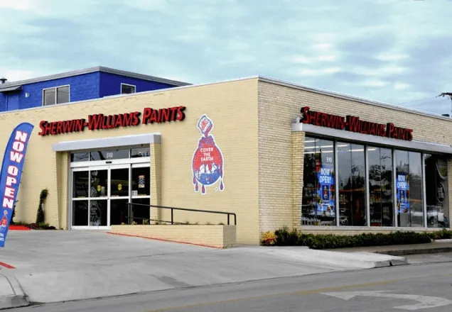 Sherwin-Williams store in a retail strip center.
