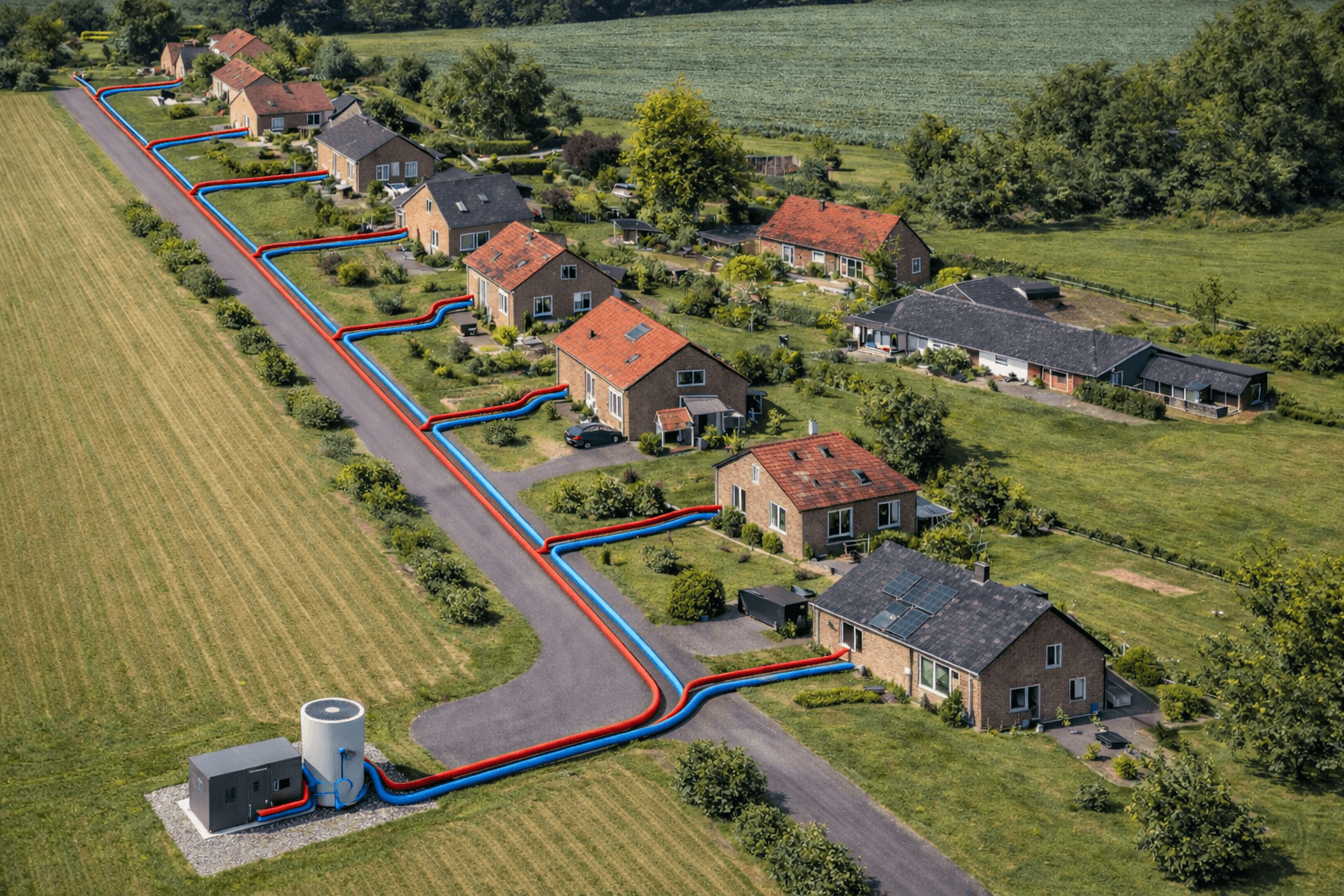 Schematische Darstellung eines Quartieranschlusses