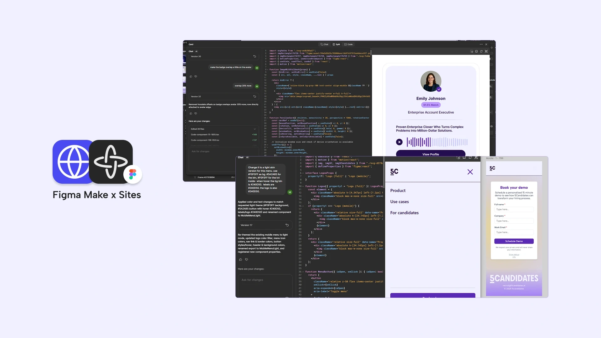 Figma Make and Figma Sites visual
