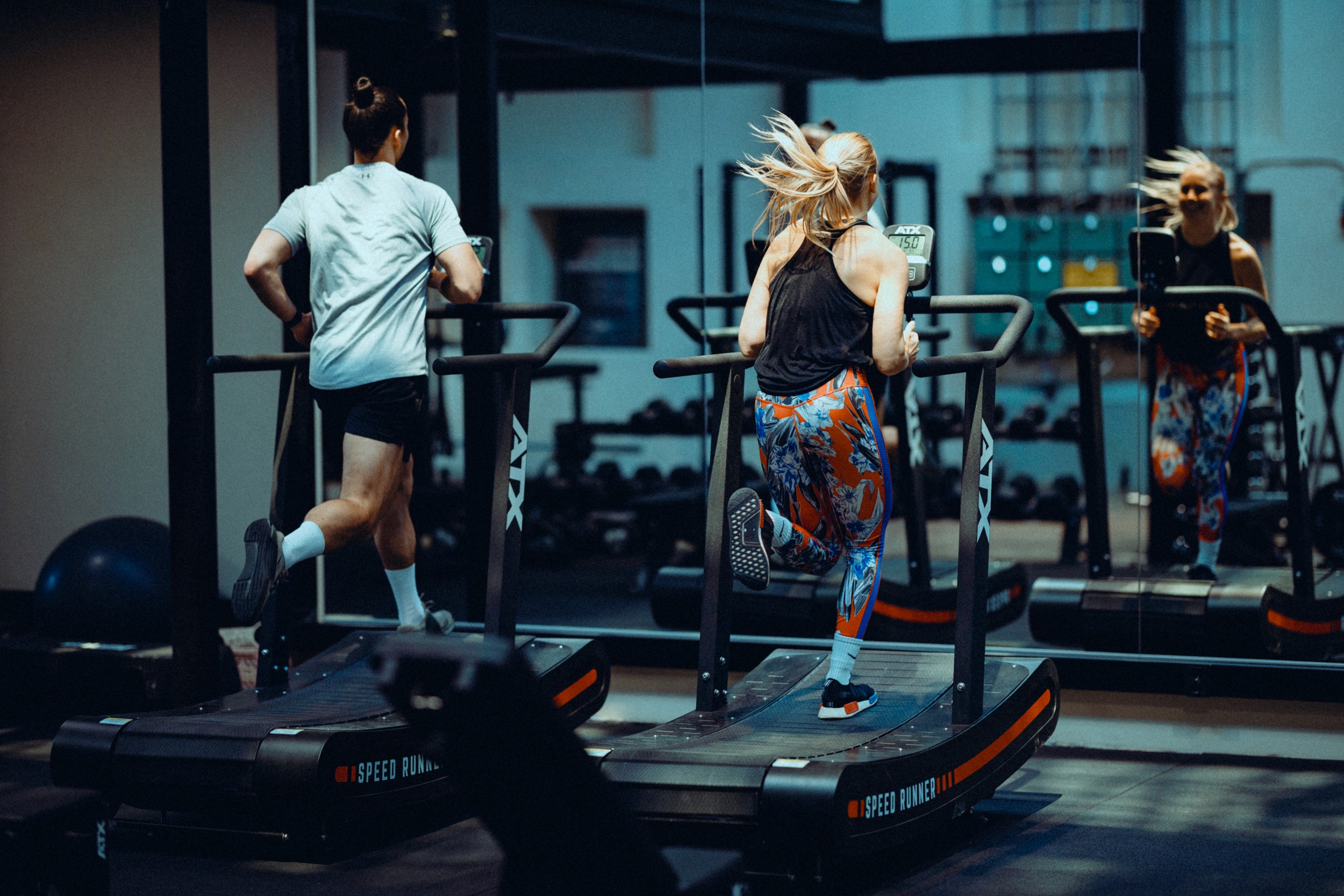 Running on a treadmill