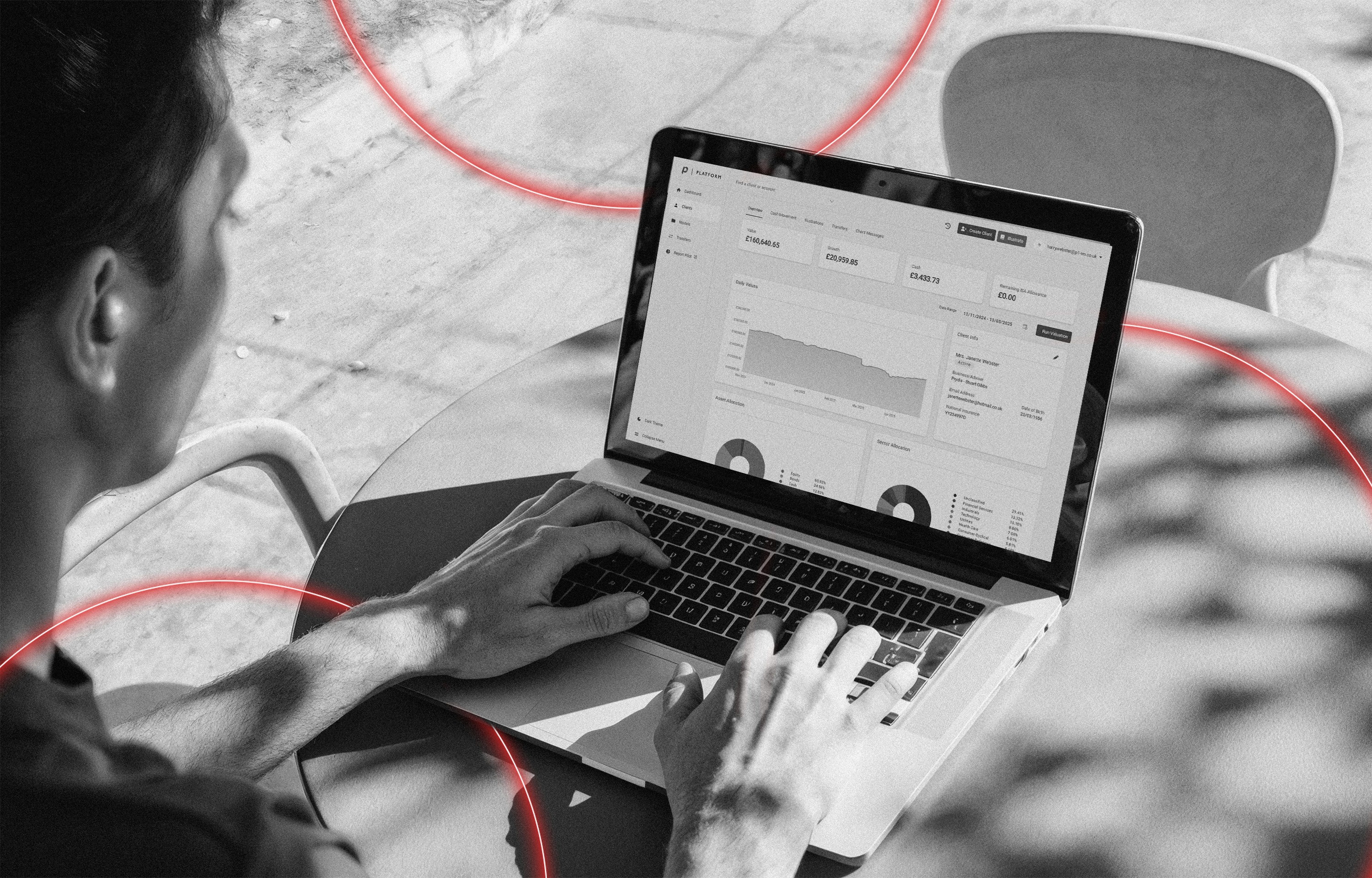 Laptop showing bulk migration of assets