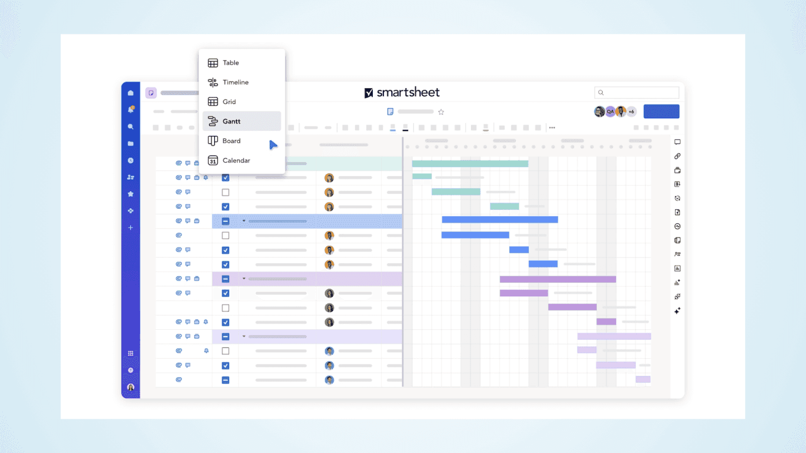 Smartsheet’s spreadsheet interfaces