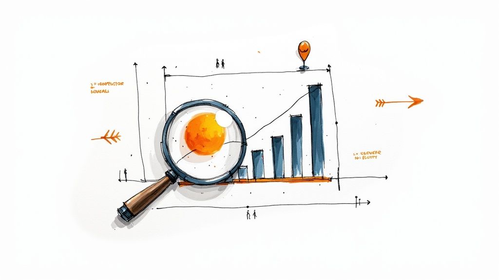 A person analyzing charts and graphs on a digital screen, representing keyword ranking data analysis.