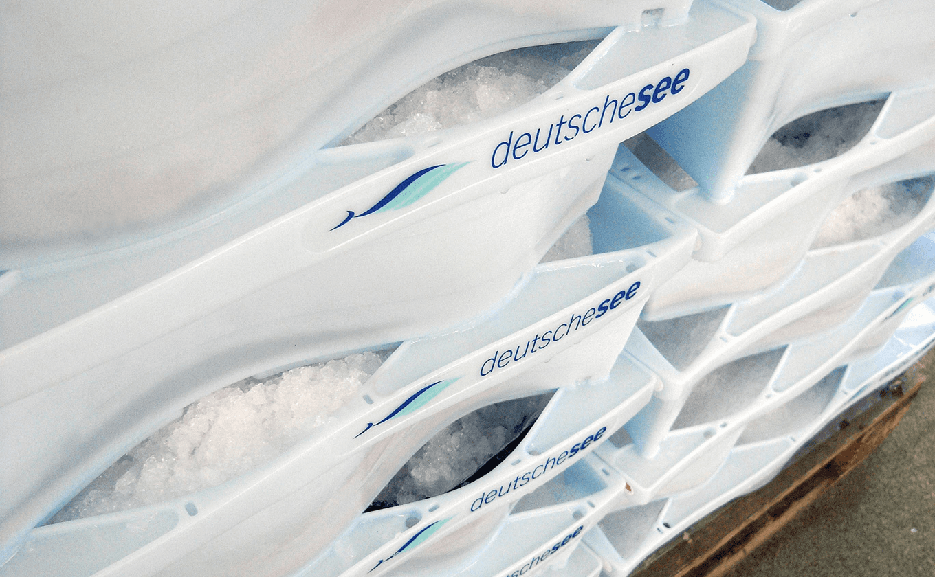 Mehrweg-Fischkisten für Deutsche See – nachhaltiges Verpackungsdesign und Produktentwicklung von design for human nature in Hamburg.