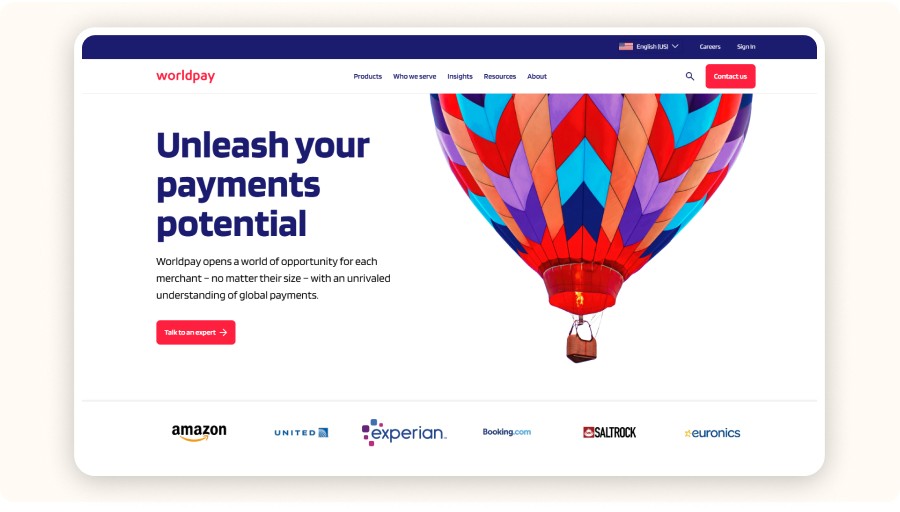 Worldpay homepage