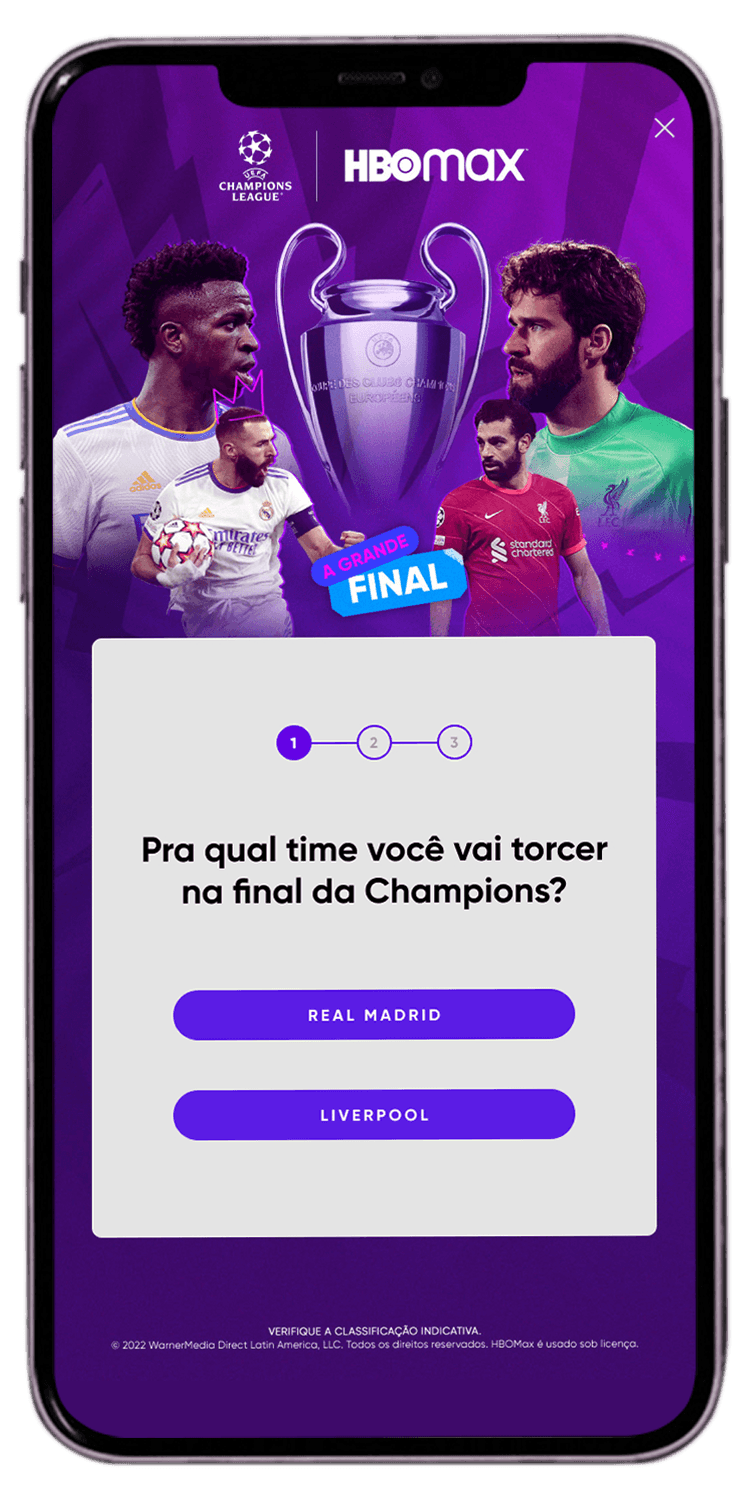 Mobile app screen showing step one of an in-app message introducing the campaign promise.
