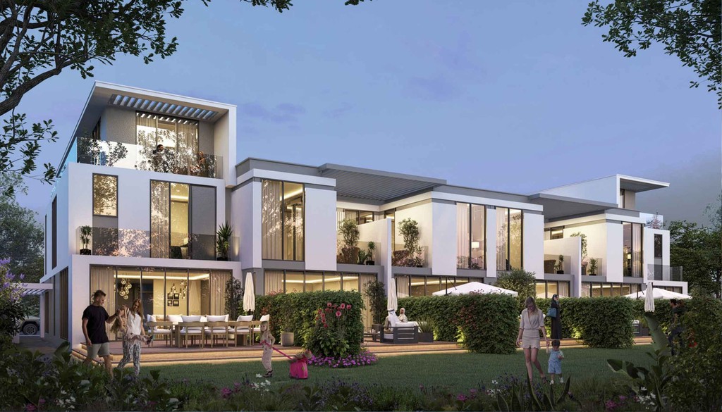 New Jumeirah Al Quoz Resort at Bermuda, Damac Islands 2, showcasing modern architecture and lush landscaping.