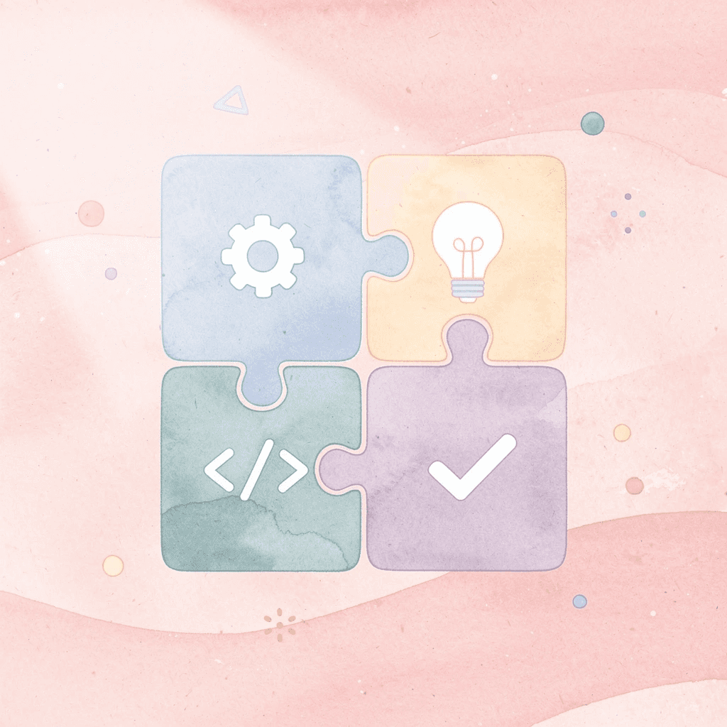 Puzzle pieces transforming into speech bubbles representing the shift from puzzle-solving to conversation