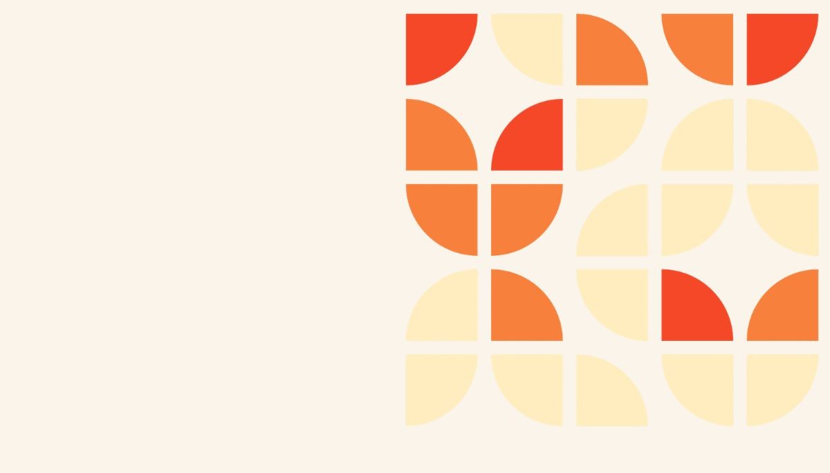 Abstract geometric pattern of quarter‑circle shapes in red, orange, and cream tones, used as a hero image for an article comparing coding bootcamps and programming academies.