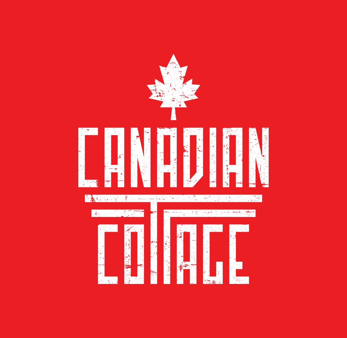 Canadian Cottage logo on a red background