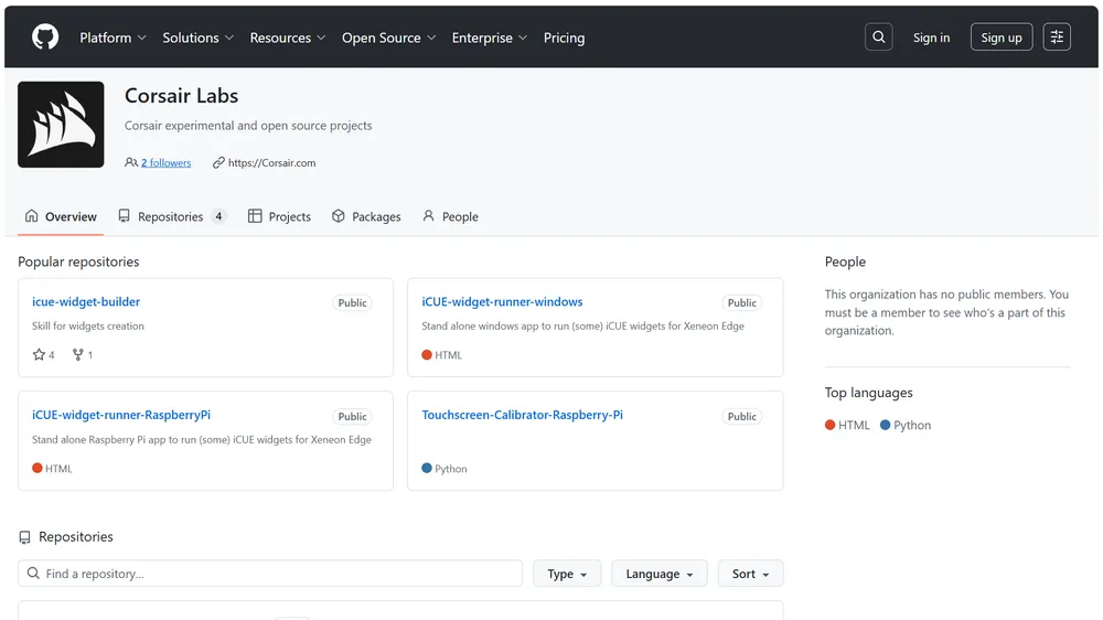 CORSAIR Labs GitHub page for iCUE custom widget development resources