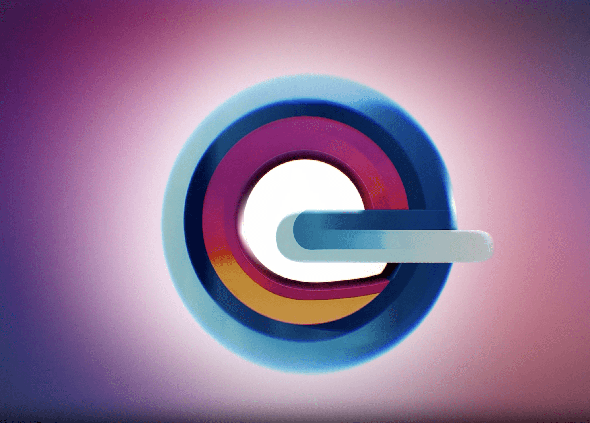 A stylish individual wearing a pink shirt and black tie with clear glasses, captured against a soft blue gradient background.