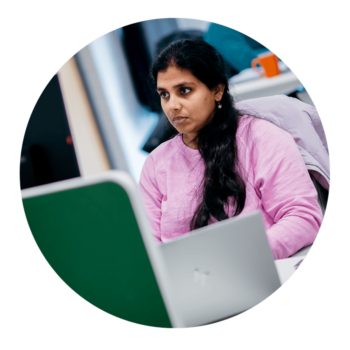 Opencast team member working at a desk