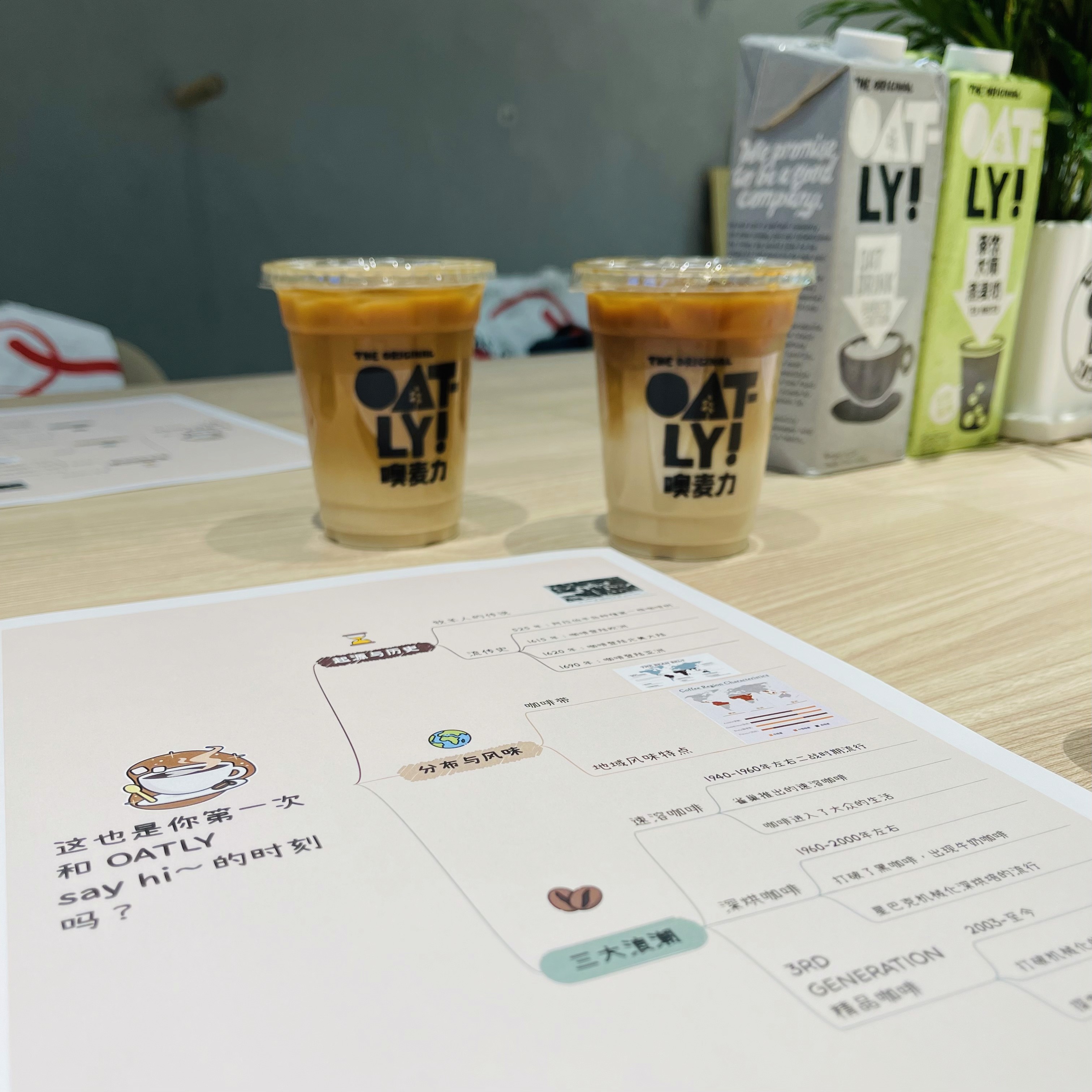 燕麦拿铁与导图展示