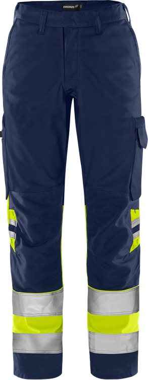 Werkbermuda voor dames — FRISTADS High vis Green broek dames klasse 1 2652 GPLU