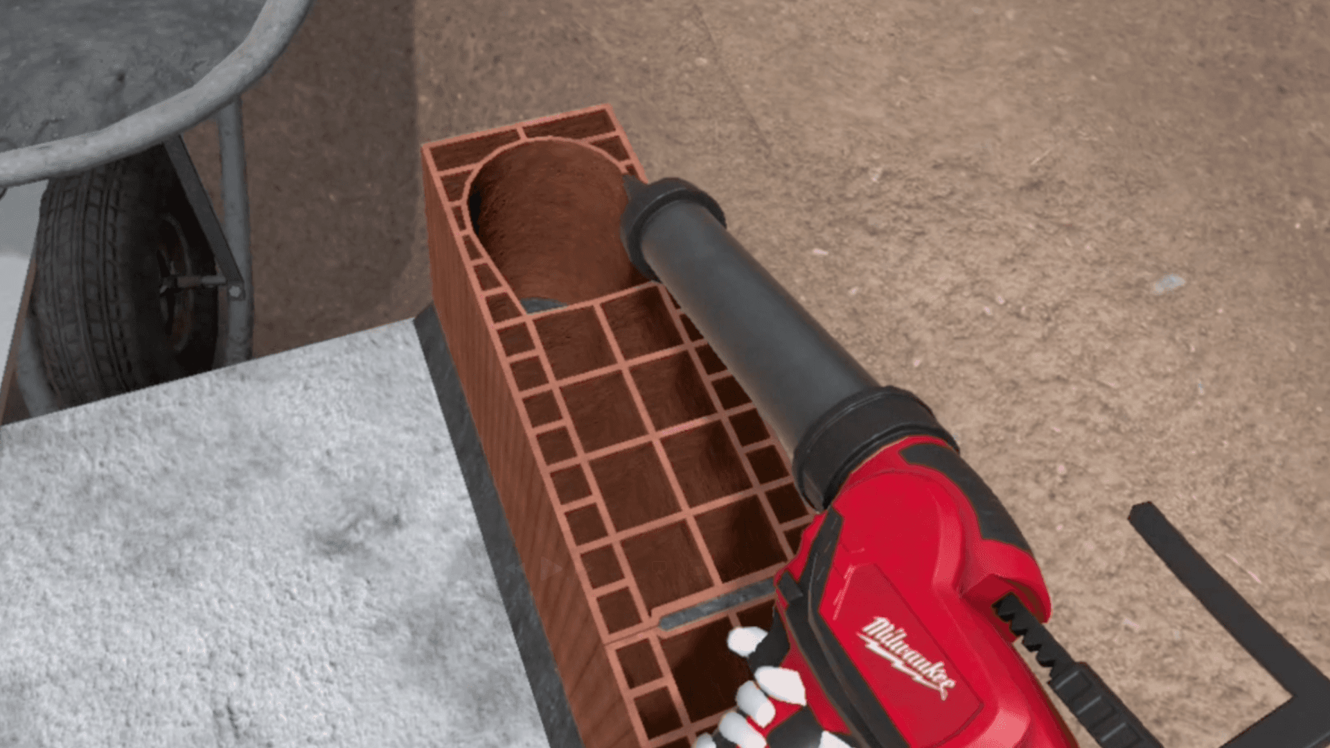 Construction de mur en brique