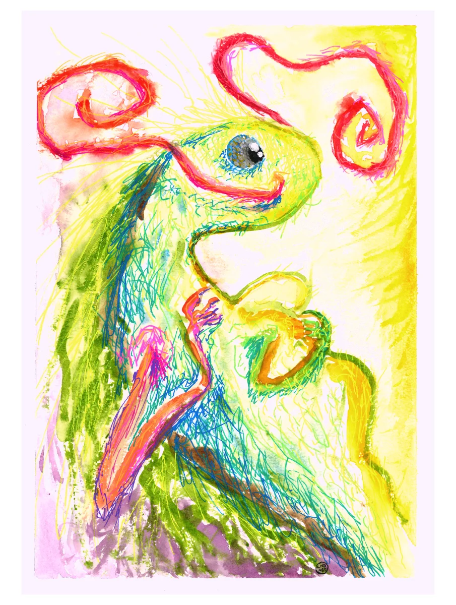 A painting of a ubstract creature