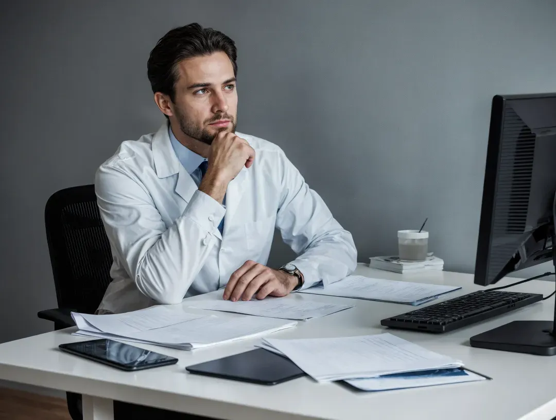 Doktor am Schreibtisch