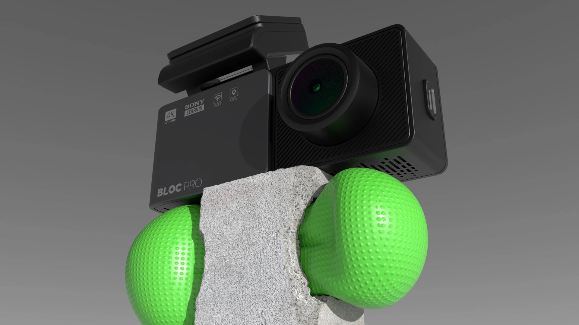 Angled 3D product view of Bloc Pro car dash camera
