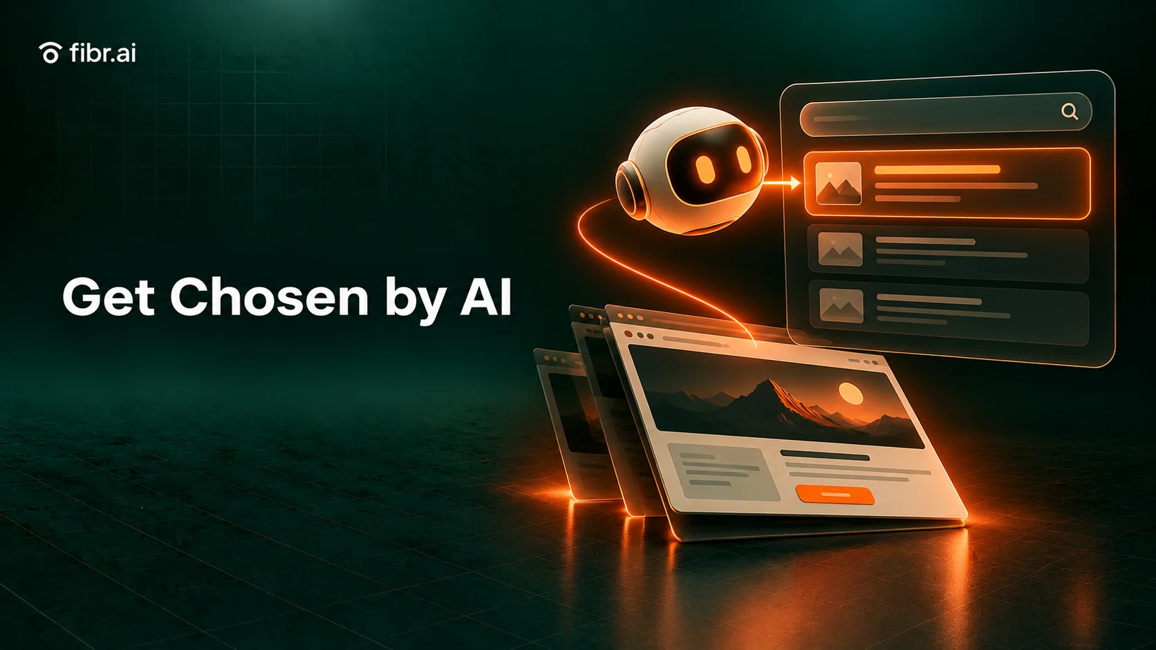 AI agent highlighting a brand in search results with connected website pages.