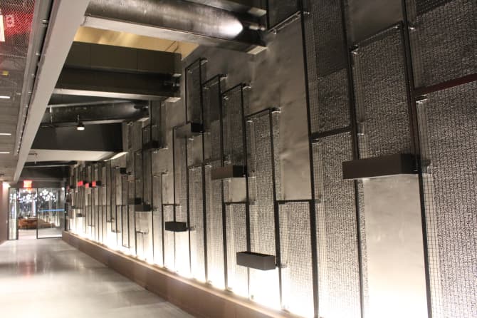 An ornate wall with different levels