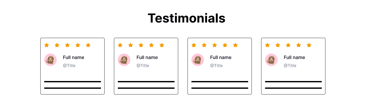 Website Testimonials Section.