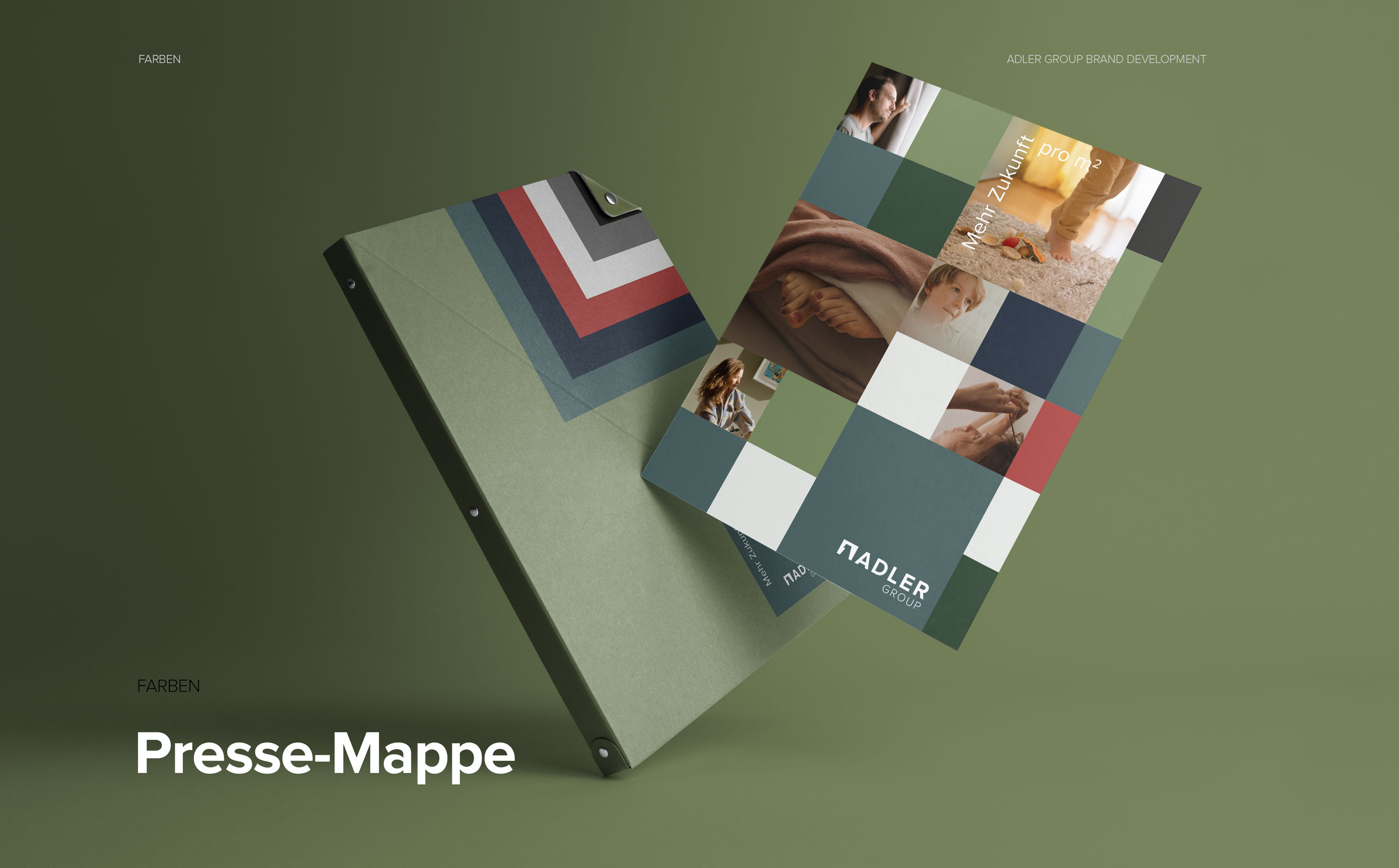 Geschäftsausstattung im Corporate Design der Adler Group – Pressemappe.